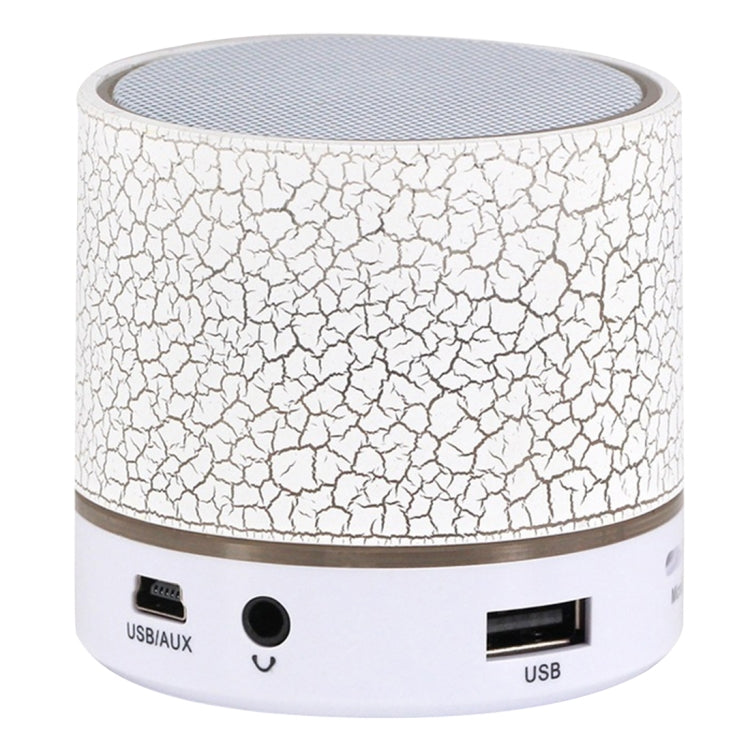 A9 Mini Portable Glare Crack Bluetooth Stereo Speaker with LED Light, Built-in MIC, Support Hands-free Calls & TF Card(White) - Mini Speaker by PMC Jewellery | Online Shopping South Africa | PMC Jewellery