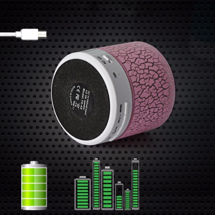 A9 Mini Portable Glare Crack Bluetooth Stereo Speaker with LED Light, Built-in MIC, Support Hands-free Calls & TF Card(White) - Mini Speaker by PMC TechLife | Online Shopping South Africa | PMC TechLife