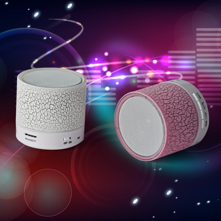 A9 Mini Portable Glare Crack Bluetooth Stereo Speaker with LED Light, Built-in MIC, Support Hands-free Calls & TF Card(White) - Mini Speaker by PMC TechLife | Online Shopping South Africa | PMC TechLife