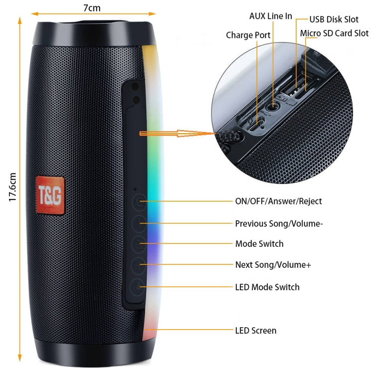 T&G TG157 Bluetooth 4.2 Mini Portable Wireless Bluetooth Speaker with Melody Colorful Lights(Black) - Mini Speaker by T&G | Online Shopping South Africa | PMC TechLife | Buy Now Pay Later Mobicred