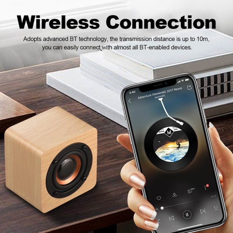 Q1 Wooden Mini Portable Mega Bass Wireless Bluetooth Speaker(Walnut wood) - Mini Speaker by PMC TechLife | Online Shopping South Africa | PMC TechLife