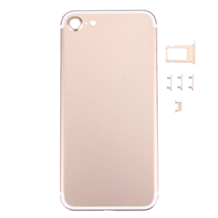 5 in 1 for iPhone 7 (Back Cover + Card Tray + Volume Control Key + Power Button + Mute Switch Vibrator Key) Full Assembly Housing Cover(Gold) - Back Cover by PMC TechLife | Online Shopping South Africa | PMC TechLife