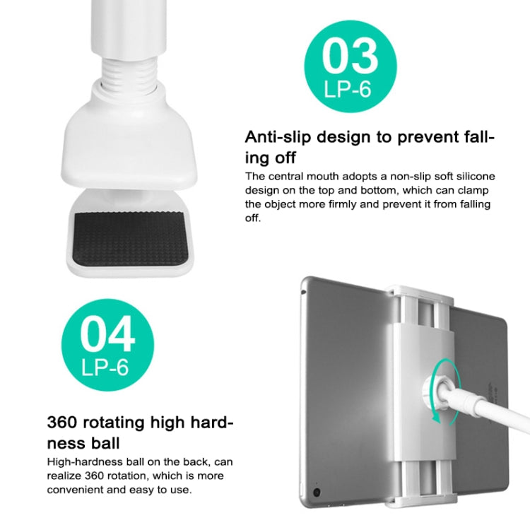 UBN-20 Universal 360 Degrees Rotating Detachable Three-stage Lazy Bracket Mobile Phone / Tablet Desktop Bracket (Silver) - Desktop Holder by PMC TechLife | Online Shopping South Africa | PMC TechLife