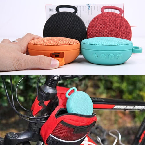 A01L Cloth Texture Round Portable Mini Bluetooth Speaker, Support Hands-free Call & TF Card(Black) - Mini Speaker by PMC TechLife | Online Shopping South Africa | PMC TechLife