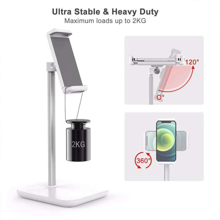 Desktop Liftable Anti-Skid Mobile Phone and Tablet Holder (White) - Desktop Holder by PMC TechLife | Online Shopping South Africa | PMC TechLife