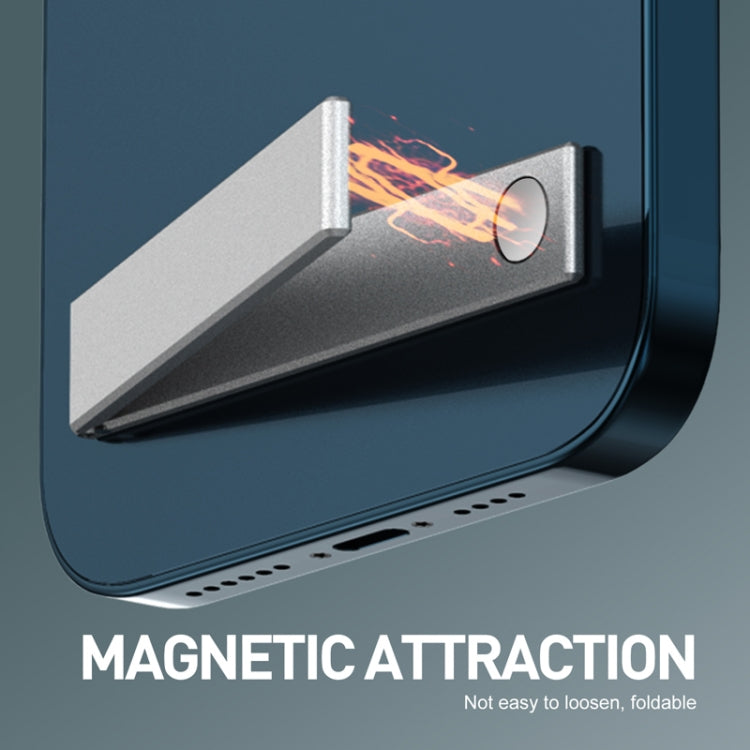 R-JUST SJ07 Linear Shape Magnetic Folding Portable Aluminum Alloy Mobile Phone Holder - Hand-Sticking Bracket by R-JUST | Online Shopping South Africa | PMC TechLife | Buy Now Pay Later Mobicred