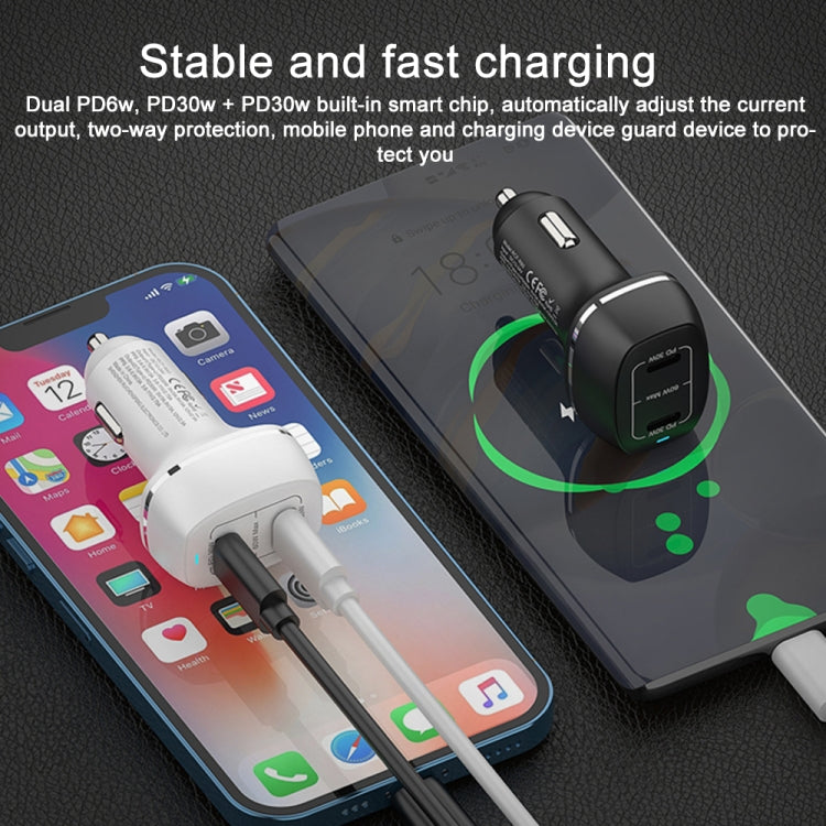 ACC-580 Dual Ports PD 60W Fast Charging Car Charger(Black) - Car Charger by PMC TechLife | Online Shopping South Africa | PMC TechLife