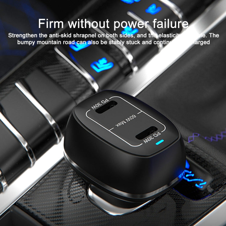 ACC-580 Dual Ports PD 60W Fast Charging Car Charger(Black) - Car Charger by PMC Jewellery | Online Shopping South Africa | PMC Jewellery