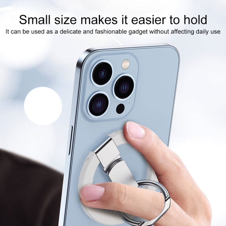 MagSafe Magnetic Adhesive Free Double Joint Ring Holder For iPhone 13 Series / iPhone 12 Series(White) - Ring Holder by PMC TechLife | Online Shopping South Africa | PMC TechLife