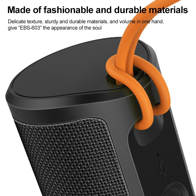 EBS-603 Portable Outdoor Waterproof TWS Audio 3D Surround Wireless Bluetooth Speaker (Black) - Waterproof Speaker by PMC Jewellery | Online Shopping South Africa | PMC Jewellery