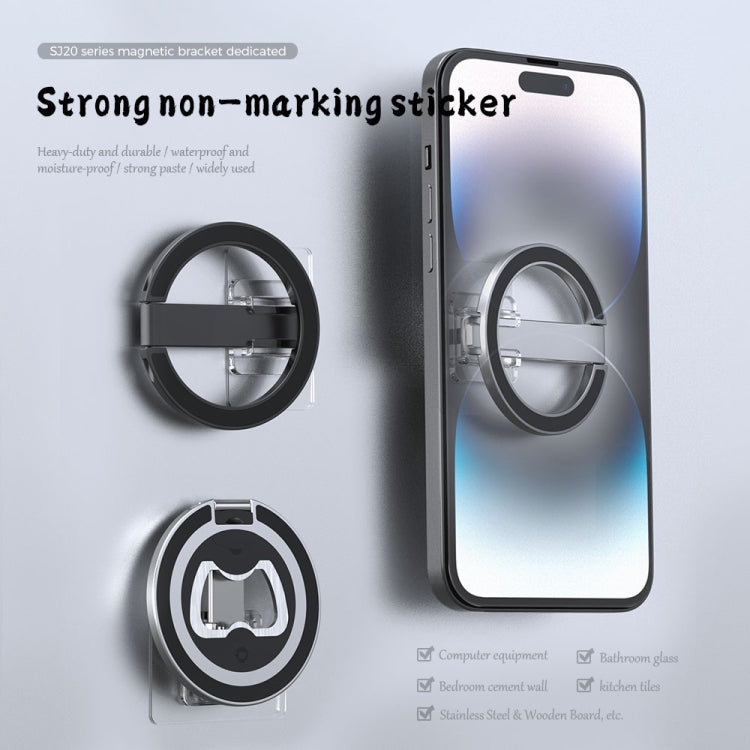 R-JUST SJ20-1 Aluminum Alloy Magnetic Bottle Opener Cellphone Holder With No Trace Sticker (Silver) - Hand-Sticking Bracket by R-JUST | Online Shopping South Africa | PMC Jewellery