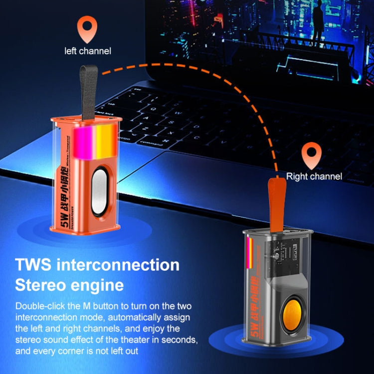 5W Portable Bullet TWS Wireless Bluetooth Speaker (Grey) - Mini Speaker by PMC TechLife | Online Shopping South Africa | PMC TechLife