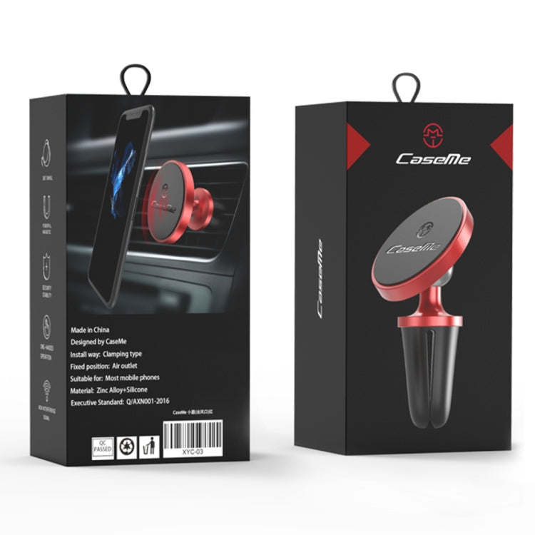 CaseMe Universal 360 Degree Rotation Magnetic Car Air Outlet Vent Mount Phone Holder, For iPhone, Galaxy, Sony, Lenovo, HTC, Huawei, and other Smartphones (Red) - Car Holders by CaseMe | Online Shopping South Africa | PMC Jewellery