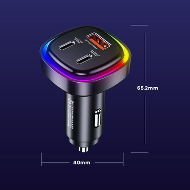 REMAX RCC330 Earl Series 3 in 1 Car 66W PD Fast Charger with Indicator Light - free shipping - PMC TechLife - Order now!