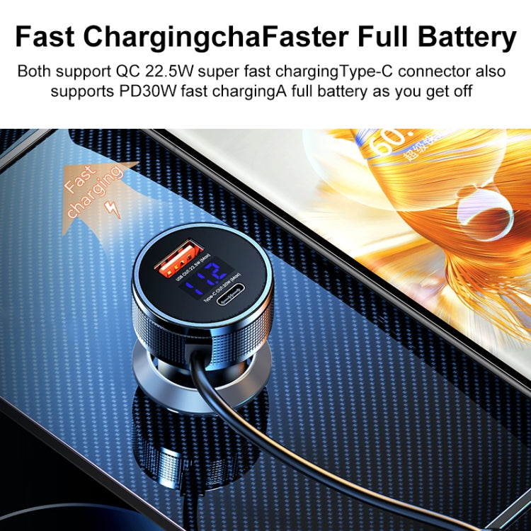 REMAX RCC336 Saga Series 2 in 1 Car 52.5W PD Fast Charger with USB-C / Type-C + 8 Pin Spring Cable - Car Charger by REMAX | Online Shopping South Africa | PMC Jewellery