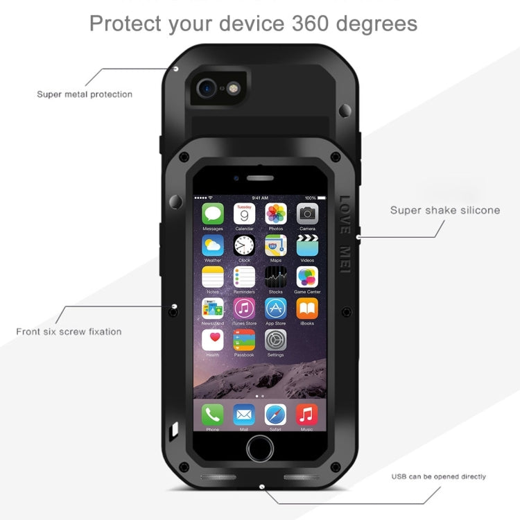 LOVE MEI for  iPhone 7 Professional and Powerful Dustproof Shockproof Anti-slip Metal Protective Case(Black) - More iPhone Cases by LOVE MEI | Online Shopping South Africa | PMC TechLife | Buy Now Pay Later Mobicred