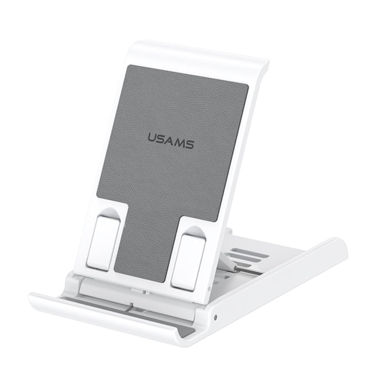 USAMS US-ZJ073 Retractable Folding Desktop Tablet Phone Holder (White) - Desktop Holder by USAMS | Online Shopping South Africa | PMC Jewellery