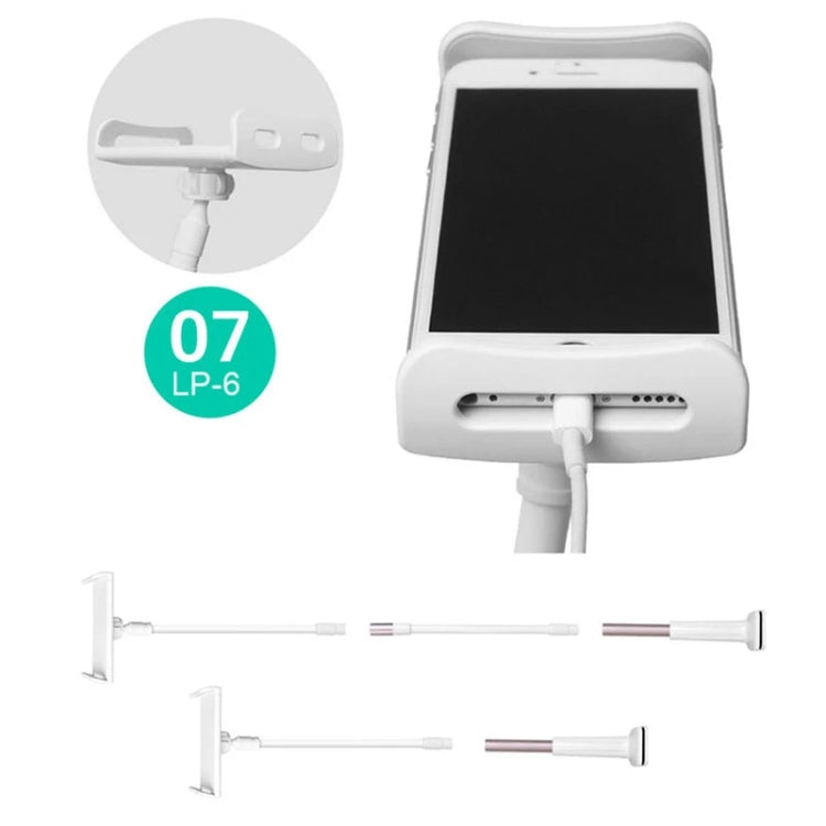 UBN-30 Classic Style Universal 360 Degrees Rotating Detachable Two-stage Lazy Bracket Mobile Phone / Tablet Desktop Bracket with Bilateral Pull Chuck (White) - free shipping - PMC TechLife - Order now!