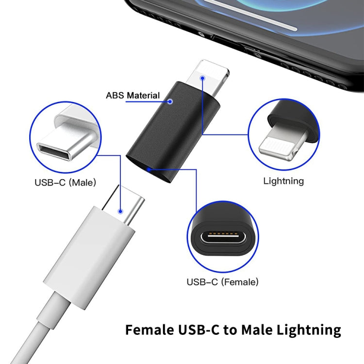 ENKAY Hat-Prince HC-6 Mini ABS USB-C / Type-C 3.1 to 8 Pin Port Connector Adapter(Black) - Converter & Adapter by ENKAY | Online Shopping South Africa | PMC TechLife | Buy Now Pay Later Mobicred