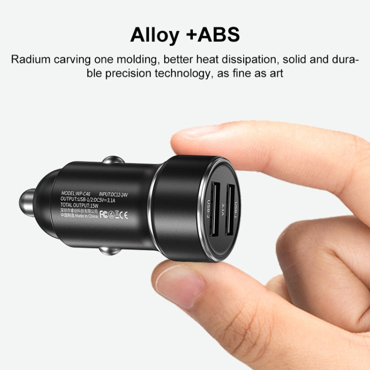 WK WP-C46 Staroad Series Vieyie 15W Dual-USB Car Charger (Grey) - Car Charger by WK | Online Shopping South Africa | PMC TechLife | Buy Now Pay Later Mobicred