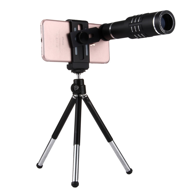 Universal 18X Magnification Lens Mobile Phone 3 in 1 Telescope + Tripod Mount + Mobile Phone Clip(Black) - Telescope & Microscope by PMC Jewellery | Online Shopping South Africa | PMC Jewellery