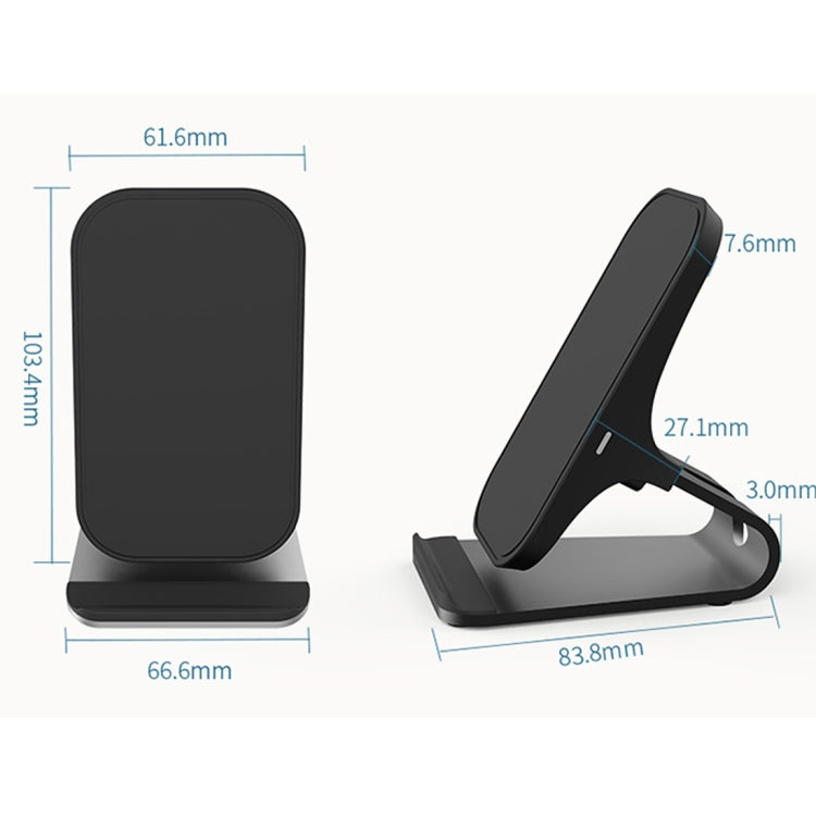 HAMTOD M5 15W Intelligent Dual Coil Design Qi Standard Holder Wireless Charger with Indicator Light, Support Fast Charging(Black) - Wireless Charger by HAMTOD | Online Shopping South Africa | PMC TechLife | Buy Now Pay Later Mobicred