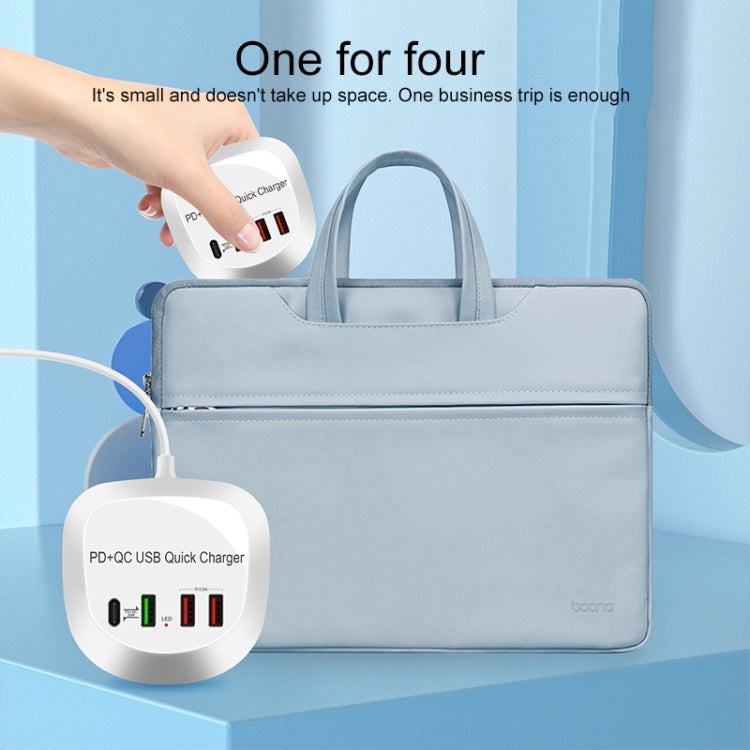 WLX-T3P 4 In 1 PD + QC Multi-function Smart Fast Charging USB Charger(UK Plug) - Multifunction Charger by PMC Jewellery | Online Shopping South Africa | PMC Jewellery