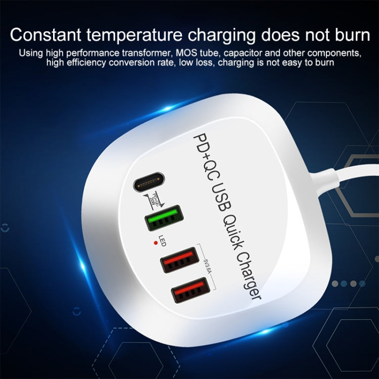 WLX-T3P 4 In 1 PD + QC Multi-function Smart Fast Charging USB Charger (US Plug) - Multifunction Charger by PMC TechLife | Online Shopping South Africa | PMC TechLife