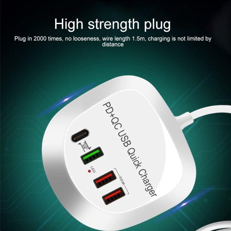 WLX-T3P 4 In 1 PD + QC Multi-function Smart Fast Charging USB Charger(EU Plug) - Multifunction Charger by PMC TechLife | Online Shopping South Africa | PMC TechLife