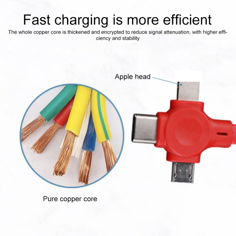 019-1 3 in 1 USB to 8 Pin + Micro USB + USB-C / Type-C Macaron Telescopic Data Cable with Storage Slot & Bracket, Cable Length: 1m (Black) - Multifunction Cable by PMC TechLife | Online Shopping South Africa | PMC TechLife