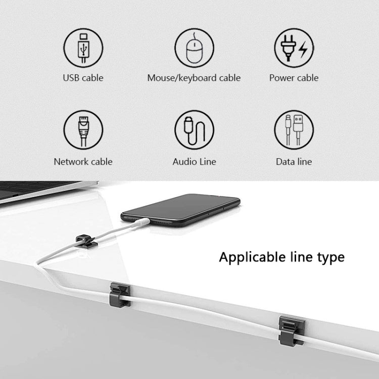 HG2392 50 PCS Desktop Data Cable Organizer Fixing Clip, Gum Type: 3M(White) - Cable Organizer by PMC TechLife | Online Shopping South Africa | PMC TechLife