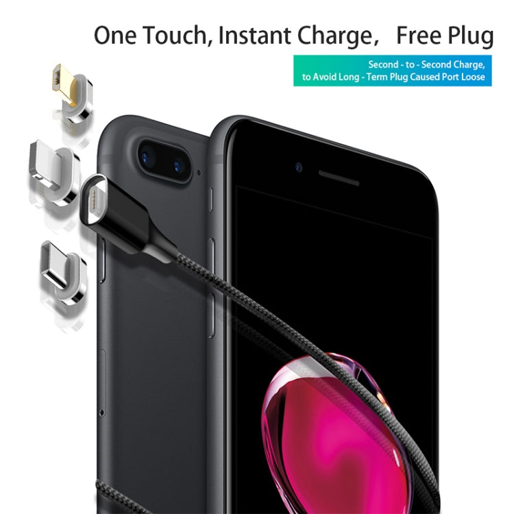 M11 3 in 1 3A USB to 8 Pin + Micro USB + USB-C / Type-C Nylon Braided Magnetic Data Cable, Cable Length: 1m (Silver) - Charging Cable & Head by PMC TechLife | Online Shopping South Africa | PMC TechLife