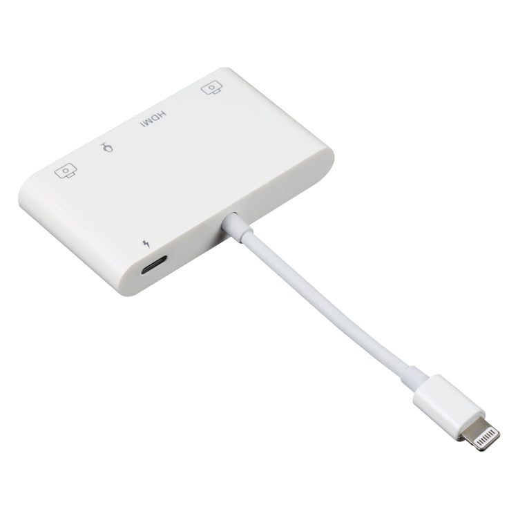 4 in 1 8 Pin to Dual USB + 3.5mm AUX + HDMI OTG Audio Digital AV Adapter - Converter & Adapter by PMC TechLife | Online Shopping South Africa | PMC TechLife