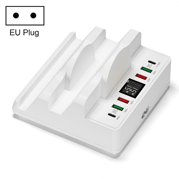 F6 Multifunctional Dual Wireless Charger with Phone Holder & Current Display, EU Plug - Wireless Charger by PMC TechLife | Online Shopping South Africa | PMC TechLife