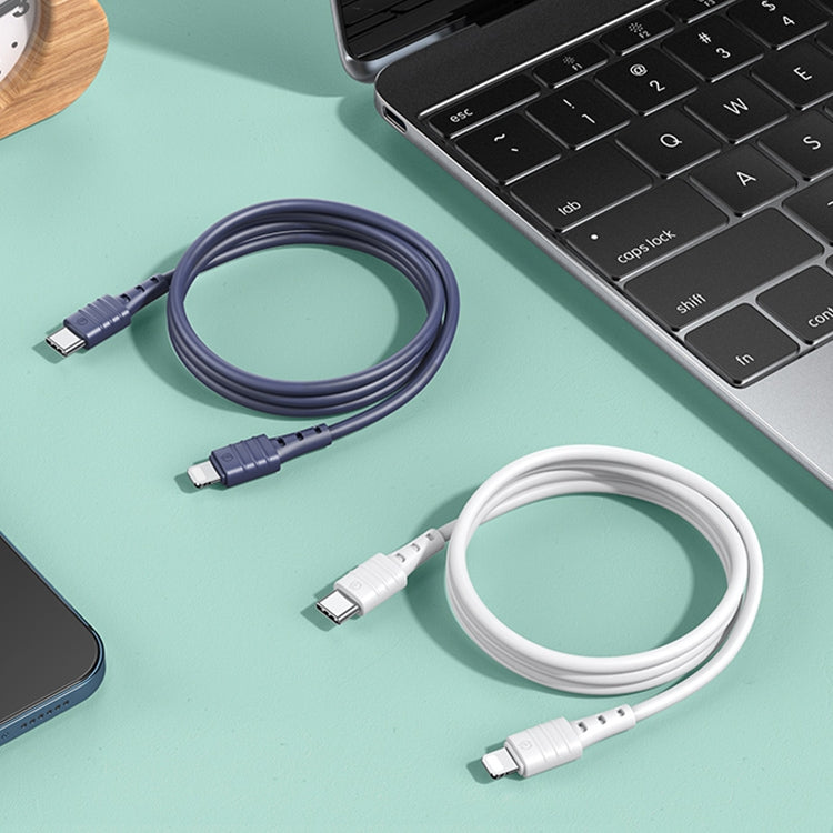 REMAX RC-068i PD 20W Type-C / USB-C to 8 Pin High Elastic TPE Fast Charging Data Cable, Length: 1m(Blue) - Normal Style Cable by REMAX | Online Shopping South Africa | PMC TechLife | Buy Now Pay Later Mobicred