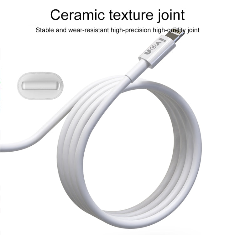 IVON CA70 8 Pin Fast Charging Data Cable, Length: 1m (White) - Normal Style Cable by IVON | Online Shopping South Africa | PMC TechLife