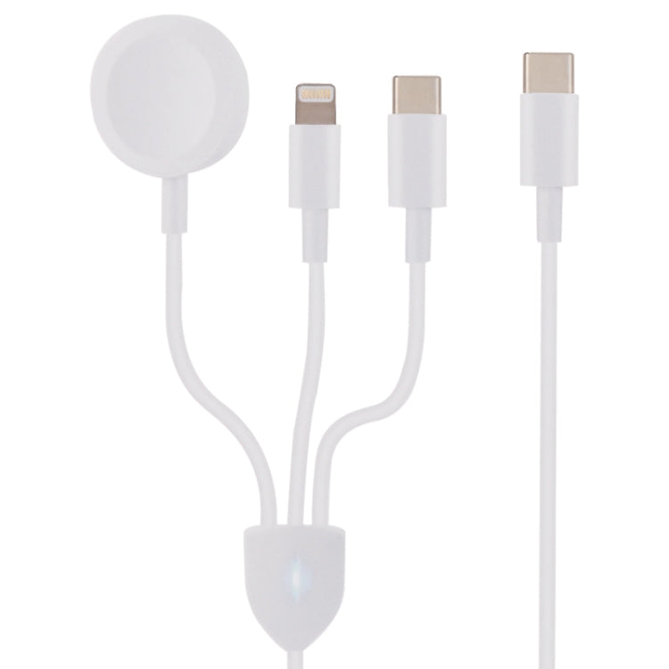 3 in 1 USB-C / Type-C to 8 Pin + USB-C / Type-C + Magnetic Watch Wireless Charger Data Cable, Cable Length: 1.2m -  by PMC TechLife | Online Shopping South Africa | PMC TechLife