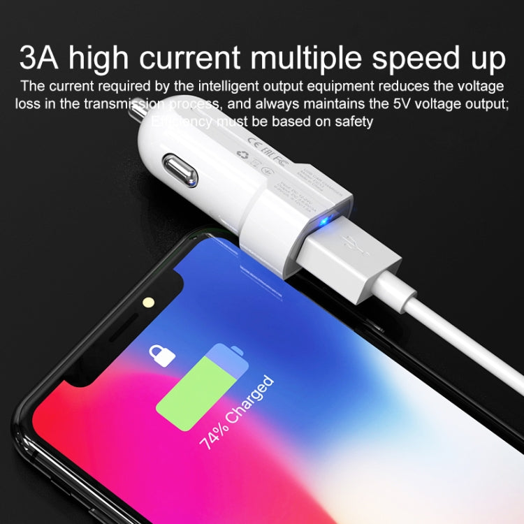 IVON CC13 QC 3.0 Fast Charging Car Charger Set with 8 Pin Charging Cable (White) - Car Charger by IVON | Online Shopping South Africa | PMC TechLife | Buy Now Pay Later Mobicred