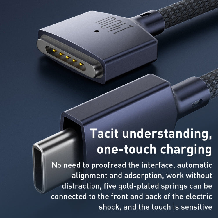140W USB-C / Type-C to MagSafe 3 Magnetic Fast Charging Cable, Length:2m (Black) - Cable & Adapter by PMC TechLife | Online Shopping South Africa | PMC TechLife