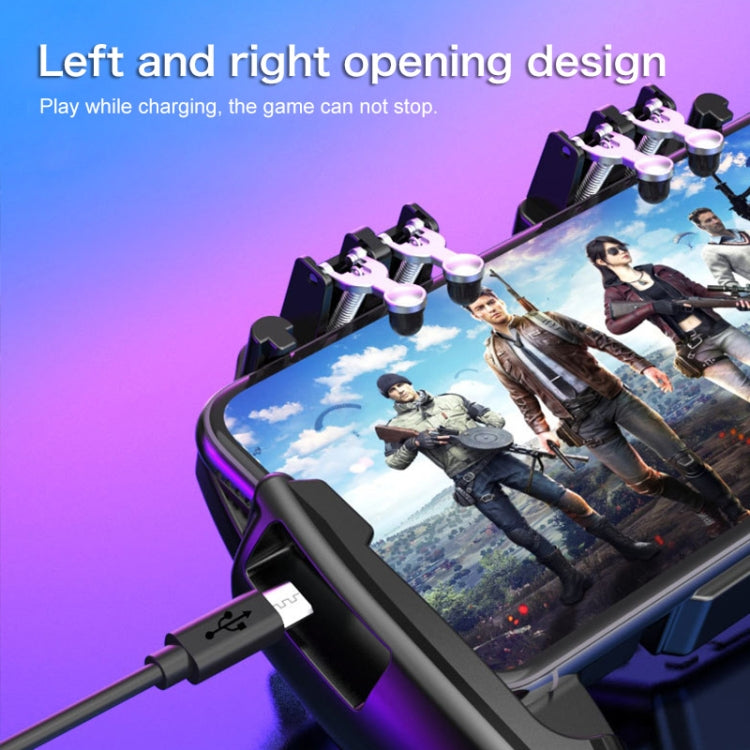AK77 1200mAh Battery Edition Six-finger Linkage Multi-function Mobile Phone Gamepad with Bracket, Suitable for 4.7-6.5 inch Mobile Phones - Cooling Fan Radiator by PMC TechLife | Online Shopping South Africa | PMC TechLife