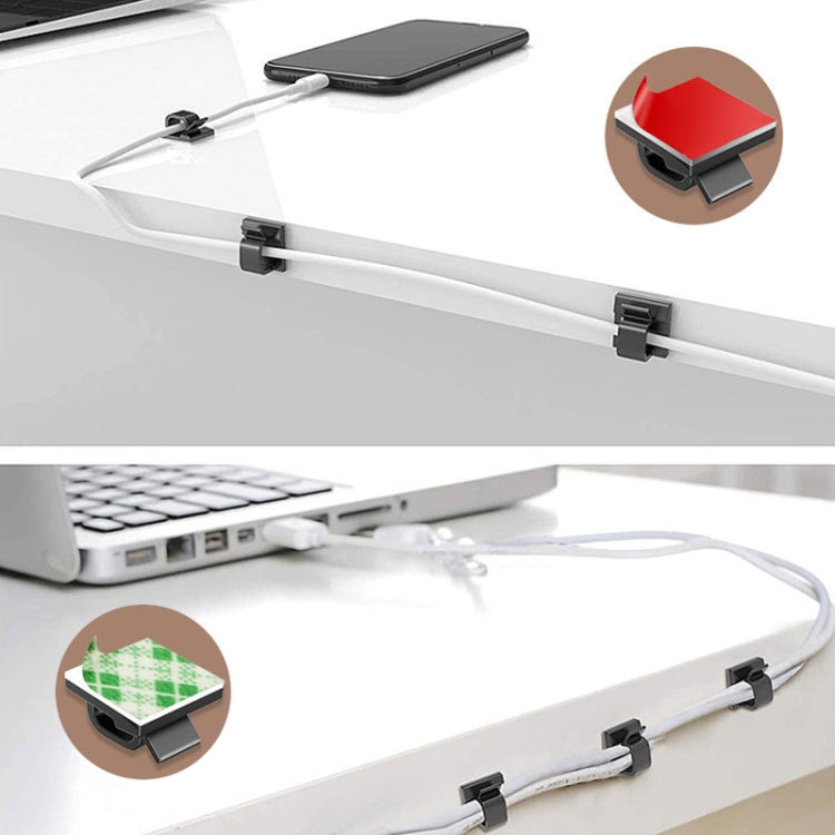 HG2392 50 PCS Desktop Data Cable Organizer Fixing Clip, Gum Type: Acrylic (Black) - Cable Organizer by PMC TechLife | Online Shopping South Africa | PMC TechLife