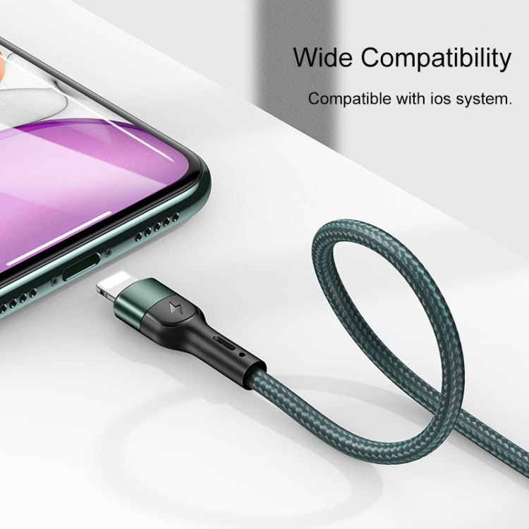 USAMS US-SJ448 U55 2A 8 Pin Aluminum Alloy Weave Charging Cable, Length:1m (Black) - Normal Style Cable by USAMS | Online Shopping South Africa | PMC Jewellery