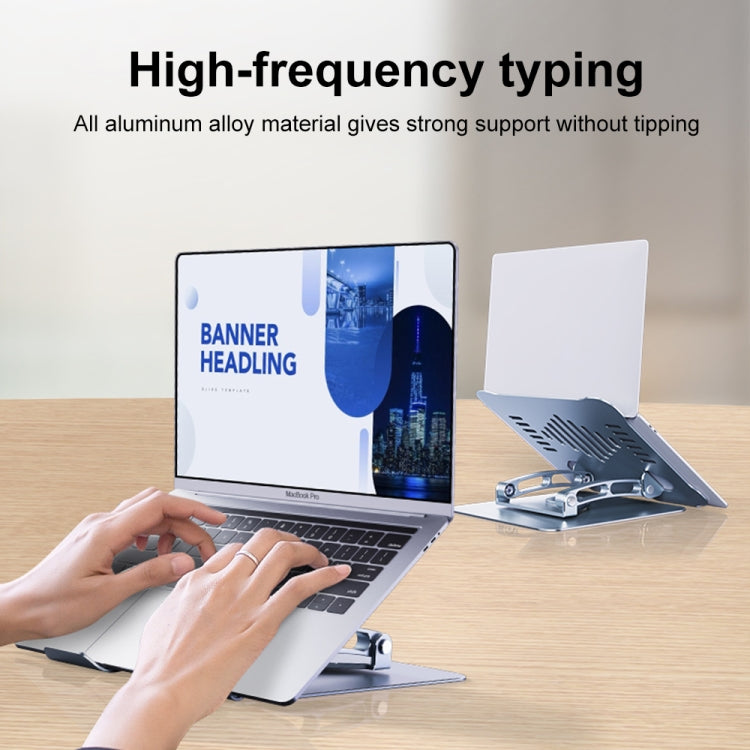 R-JUST HZ39 Triangular Swivel Lift Laptop Stand (Grey) - free shipping - PMC TechLife - Order now!