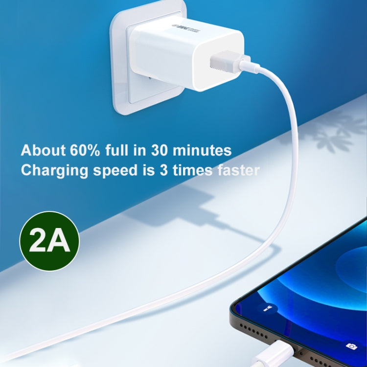 WK WP-U69a 2.0A Speed Mini USB Charger + USB to Type-C / USB-C Data Cable, Plug Type: US Plug - free shipping - PMC TechLife - Order now!