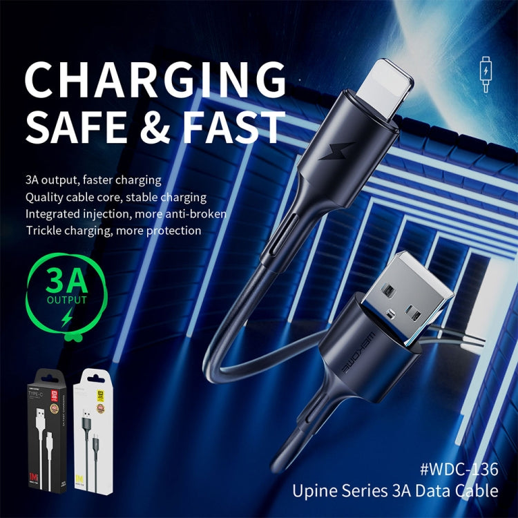 WK WDC-136 USB to 8 Pin 3A Fast Charing Data Cable(Black) - Normal Style Cable by WK | Online Shopping South Africa | PMC TechLife