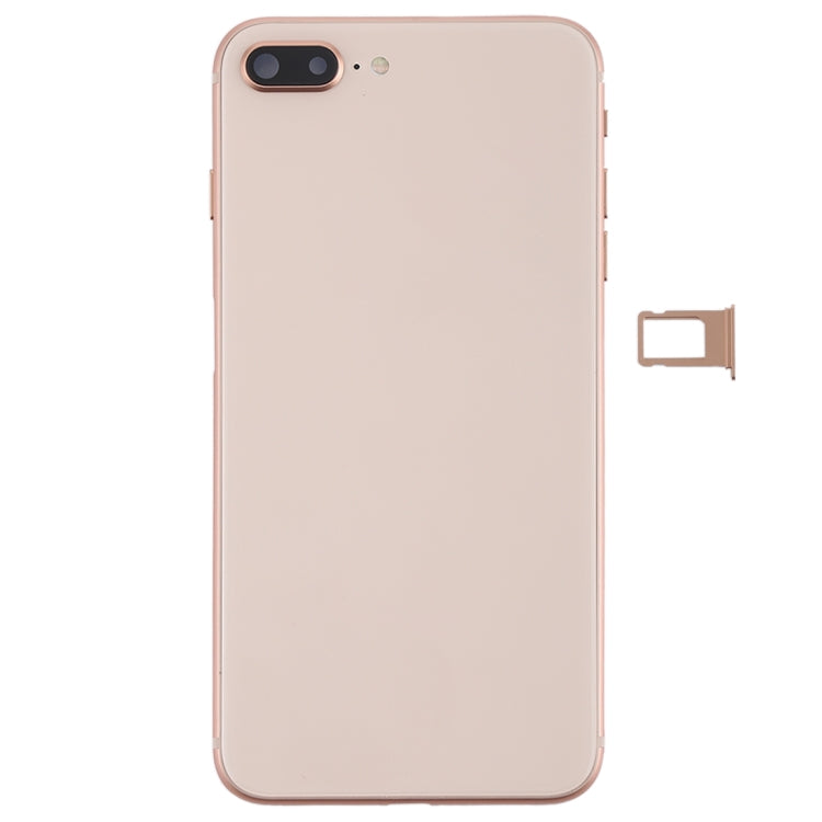 Battery Back Cover Assembly with Side Keys & Vibrator & Speaker Ringer Buzzer & Power Button + Volume Button Flex Cable & Card Tray for iPhone 8 Plus(Rose Gold) - Back Cover by PMC TechLife | Online Shopping South Africa | PMC TechLife