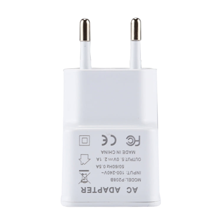 For iPhone 5V 2.1A Intellgent Identification USB Charger with 1m USB to 8 Pin Charging Cable, EU Plug(White) - USB Charger by PMC TechLife | Online Shopping South Africa | PMC TechLife | Buy Now Pay Later Mobicred