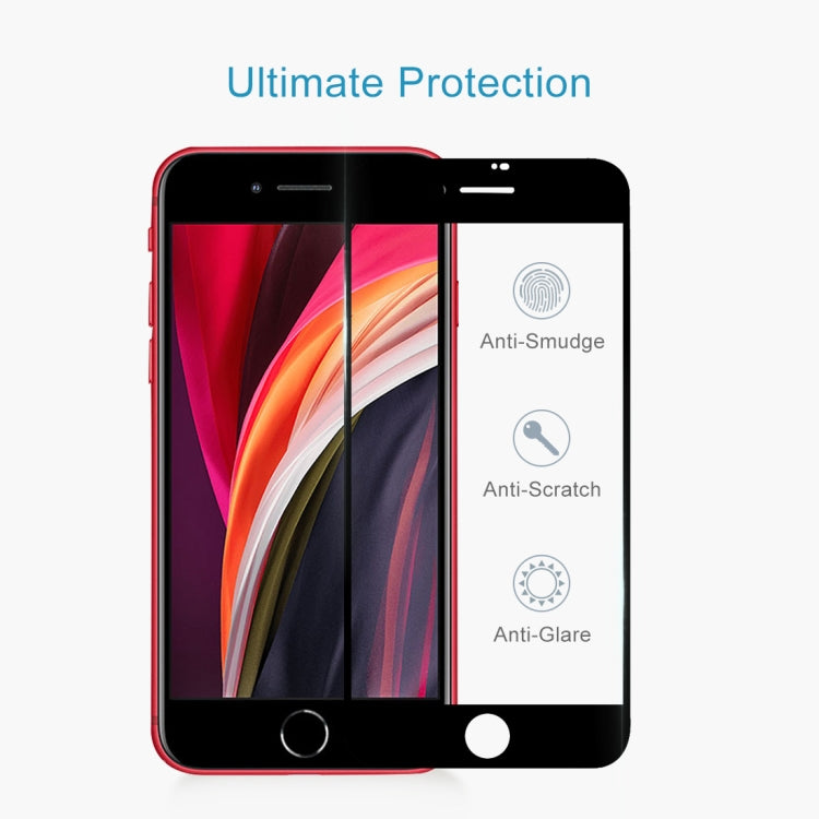 For iPhone SE 2022 / 2020 Full Screen Large Arc Edge High Aluminum Tempered Glass Film(Black) - iPhone SE 2022 / 2020 Tempered Glass by PMC TechLife | Online Shopping South Africa | PMC TechLife | Buy Now Pay Later Mobicred