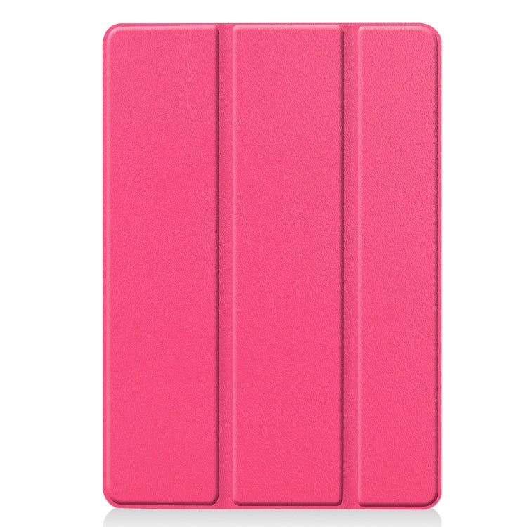 For iPad 10.2 Custer Texture Horizontal Flip Smart PU Leather Case with Sleep / Wake-up Function & Three-folding Holder (Rose Red) - iPad 10.2 Cases by PMC TechLife | Online Shopping South Africa | PMC TechLife