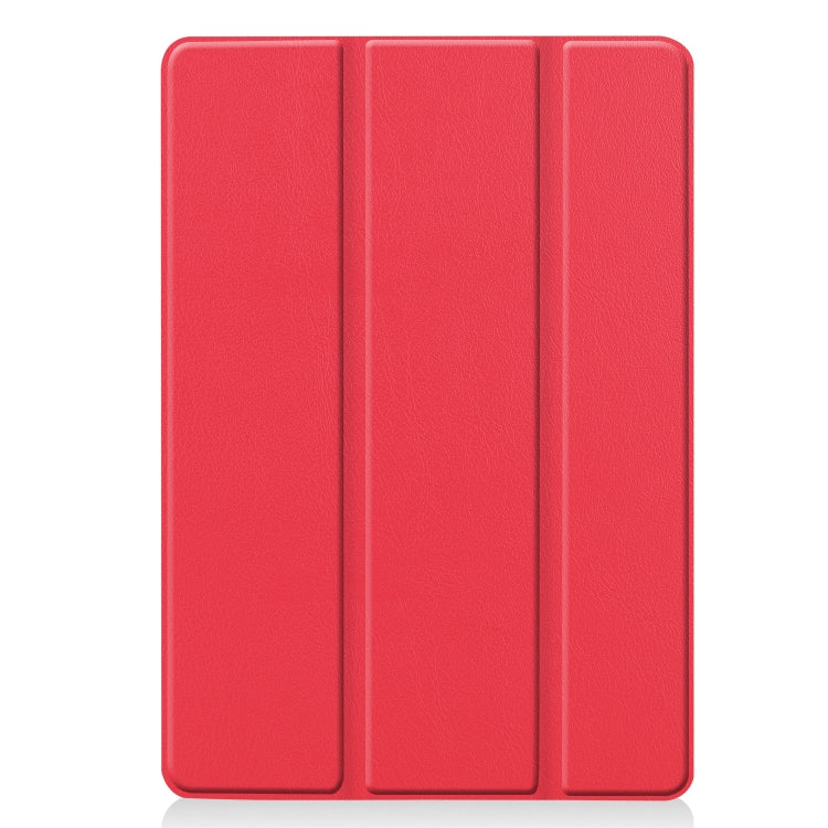 For iPad 10.2 Custer Texture Horizontal Flip Smart PU Leather Case with Sleep / Wake-up Function & Three-folding Holder (Red) - iPad 10.2 Cases by PMC TechLife | Online Shopping South Africa | PMC TechLife